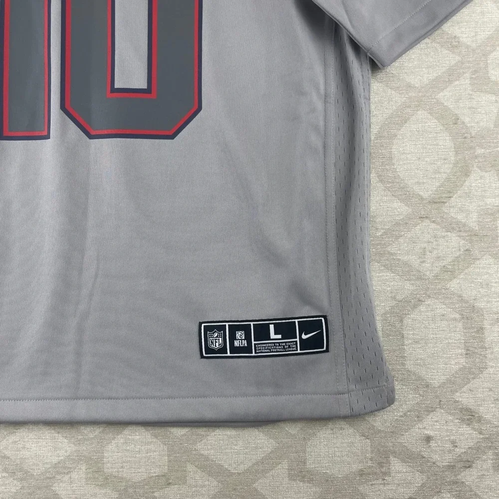 Nike New England Patriots Youth L Mac Jones #10 Gray Jersey On‎ Field Excellent